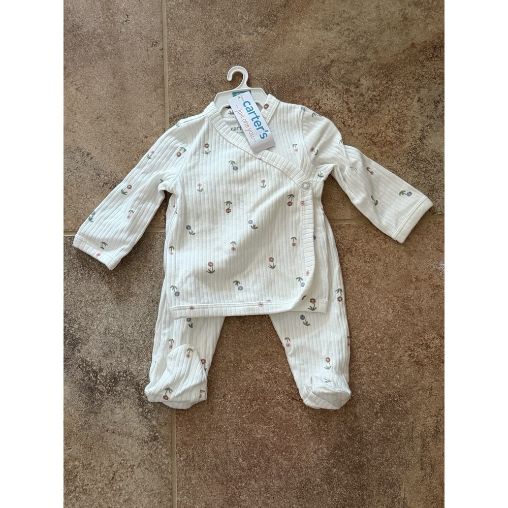 Carter's Just One You ~Baby Girl's 2pc White Floral Cardigan Set~ Size 3M NWT